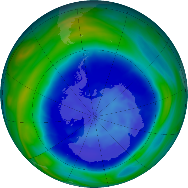 Antarctic ozone map for 02 September 2006